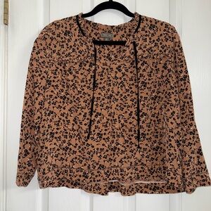 Point Sur Black and Brown Floral Print Blouse